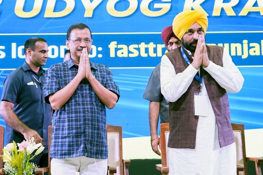 Punjab CM Bhagwant Mann, Arvind Kejriwal unveil 12 initiatives for industrial growth